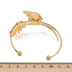 Браслеты-манжеты из нержавеющей стали 304 с эмалью для женщин&nbsp;BJEW-A049-02B-G