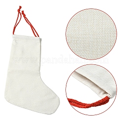 Льняная термопереводная рождественская подвеска в виде чулка&nbsp;AJEW-YWC0001-09