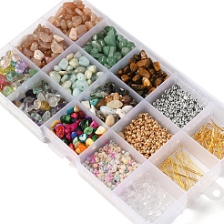 Kit de fabrication de bracelets de boucles d'oreilles en perles de pierres précieuses bricolage&nbsp;DIY-YW0006-22