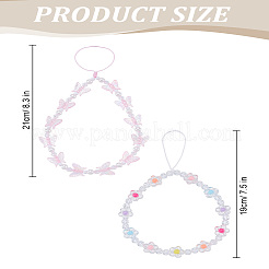 2 шт. 2 стиля пластиковых мобильных ремней&nbsp;HJEW-LP0001-16