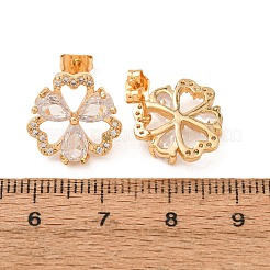 Orecchini da donna in ottone con micro pavé di zirconi cubici&nbsp;KK-CBACC01-07G