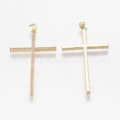 Латунные микро проложить кубического циркония большие кулоны ZIRC-L067-16-G-NR