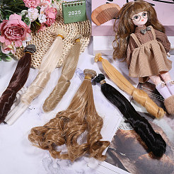 6 шт. 6 цвета высокотемпературное волокно длинные волнистые римские волосы для парика куклы&nbsp;DIY-GL0005-61