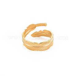 Bague ouverte en acier inoxydable 304 avec placage ionique (IP) pour femme&nbsp;RJEW-S405-196G