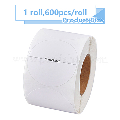 紙ラベルステッカー  感熱粘着テープ付き  ホワイト  50mm  600PCS /ロール&nbsp;OFST-WH0004-096B
