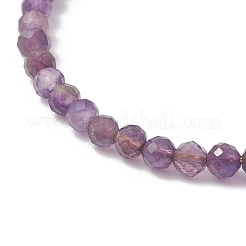 Браслеты-манжеты из натуральных аметистовых бусин&nbsp;BJEW-JB13326-02