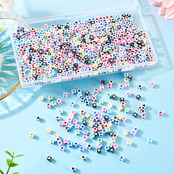 900шт 9 цвета непрозрачные акриловые бусины OACR-TA0003-59