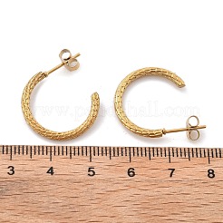 Серьги-гвоздики в форме буквы С из нержавеющей стали 304&nbsp;EJEW-R017-03G-01