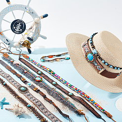 9шт. 9 стиля пояса для шляп из бархата и искусственной кожи FIND-GA0003-20