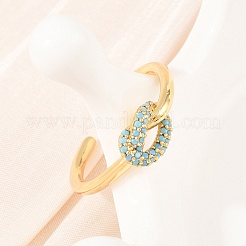 Латунные микро проложить пальцев кольца кубического циркония&nbsp;RJEW-C153-01G