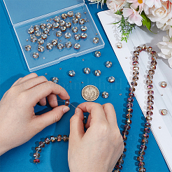 2 прядь прозрачных гальванических стеклянных бусин EGLA-PH0001-75A