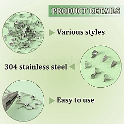 60 шт. 6 стиля защелкивающихся дужек из нержавеющей стали 304&nbsp;STAS-YW0002-83