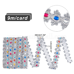 Жаккардовые ленты из металлизированной пряжи DIY-WH0283-97B