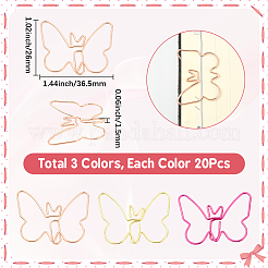 60 шт. 3 цвета железные скрепки&nbsp;AJEW-SP0003-03