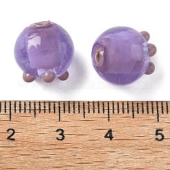 手作りのランプワークの凹凸のあるビーズ  ブルーベリー  紫色のメディア  12x12mm  穴：3mm&nbsp;X-LAMP-P077-01