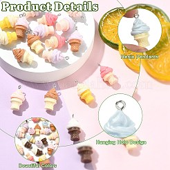 40pcs 8 couleurs pendentifs en résine opaque&nbsp;RESI-CJ0005-24