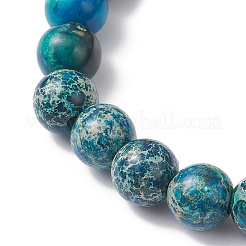 Браслеты из окрашенной натуральной императорской яшмы NJEW-JB12197