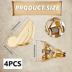 4 шт. зажимы из цинкового сплава в виде музыкальных нот&nbsp;AJEW-CP0009-08B-G