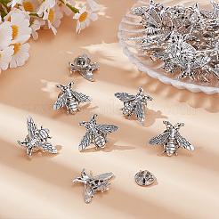 40 шт. булавки для лацкана с пчелами из сплава&nbsp;JEWB-GO0001-21AS