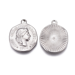 Подвески-монеты из нержавеющей стали 304 X-STAS-F207-08P