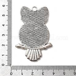 Сеттинги стразы & кабошон большой кулон Сова тибетский стиль сплава TIBE-S297-07AS-LF