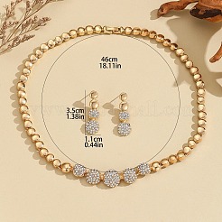 Комплекты цепочек из латунных хрустальных цепочек со стразами и серег-гвоздиков для женщин FS-WG8EC1E-01