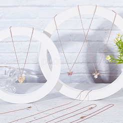 Классические простые ожерелья из нержавеющей стали 304 с вакуумным покрытием pvd для мужчин и женщин STAS-UN0017-38RG-B