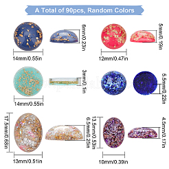 90 stücke 6 stil harzcabochons&nbsp;CRES-SC0001-80