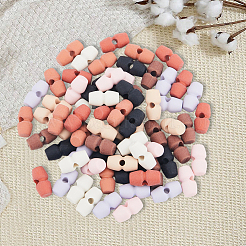 80 шт. двухцветные пластиковые пуговицы с тремя отверстиями DIY-GF0011-44