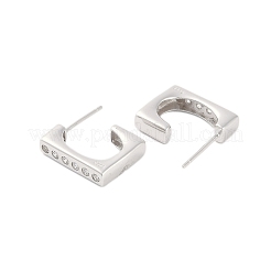 925 серьги-гвоздики из стерлингового серебра с прозрачным кубическим цирконием EJEW-U013-03P