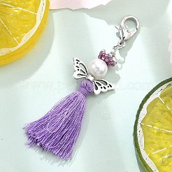 Подвеска-кисточка из стеклянного жемчуга и бисера «миюки» в виде ангела&nbsp;HJEW-MZ00198-05