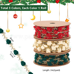 3 rouleau de ruban d'emballage cadeau en polyester 3 couleurs&nbsp;OCOR-PH0002-85