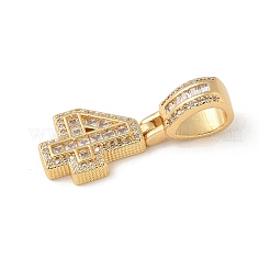 Европейские подвески из латуни с прозрачным кубическим цирконием&nbsp;LS-KK-R003-01G-04
