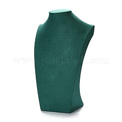 Busto in legno ricoperto da espositori per collane in microfibra&nbsp;NDIS-F003-01D