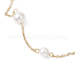 Ожерелья из круглой ракушки и цепочек из нержавеющей стали 304 ручной работы&nbsp;NJEW-JN05301-01