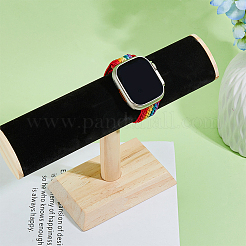 Подставки для бархатных браслетов с Т-образной перемычкой и деревянным основанием&nbsp;BDIS-WH0010-03A