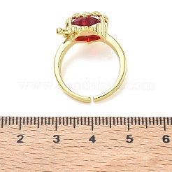 Offene Manschettenringe aus Messing und Glas für Damen&nbsp;KK-CBA760A-01B-G