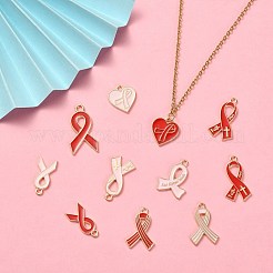 60 шт. 12 стиля светло-золотистые подвески из цинкового сплава с эмалью&nbsp;ENAM-CJ0003-59