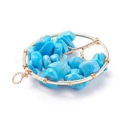 7шт 7 стиля подвески из медной проволоки с драгоценными камнями PALLOY-JF01407