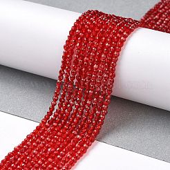 透明ガラスビーズ連売り  多面カットラウンド  ファイヤーブリック  2mm  穴：0.8mm  約160~178個/連  13.58 ~14.17インチ（34.5~36cm）&nbsp;GLAA-H021-04-24