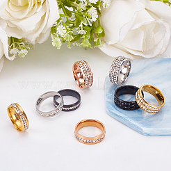 8 Stück 8 Stile Strass-Fingerringe-Set&nbsp;RJEW-AN0001-19
