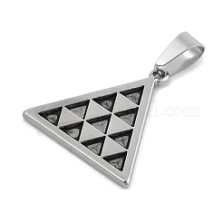 304ステンレスペンダント  トライアングルチャーム  アンティークシルバー  26.5x26x2mm  穴：4.5x9.5mm&nbsp;STAS-D112-10AS