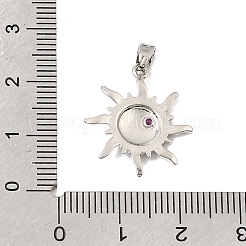 Pendentifs en laiton sertis de micro-pavés de zircone cubique magenta&nbsp;KK-E801-01P
