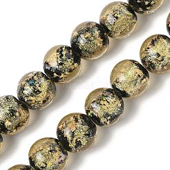 Светящиеся стеклянные бусины ручной работы из фольги&nbsp;LAMP-K039-42