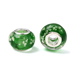 Lueur dans l'obscurité à la main lampwork style lumineux grand trou perles européennes&nbsp;LPDL-R007-02D