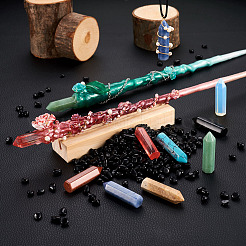 8 шт. 8 вида натуральных заостренных бусин G-FW0001-26