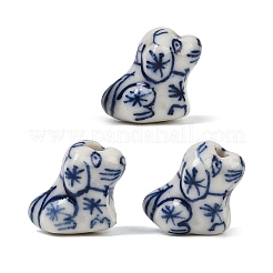 Blau-weiße Porzellanperlen mit Tiermotiven&nbsp;PORC-Z007-05