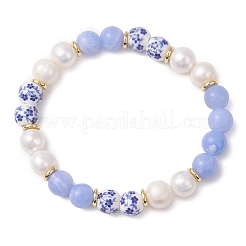 Браслеты из натурального голубого кружевного агата&nbsp;BJEW-JB13085