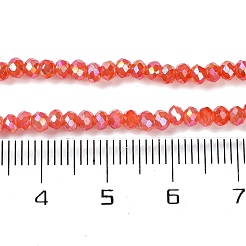 電気メッキガラスビーズ連売りを焼く  ABカラー  多面カット  ロンデル  トマト  4x3mm  穴：1mm  約105~110個/連  38~39cm&nbsp;X-DGLA-A039-J4mm-B01