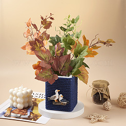 30шт 6 цвета искусственный пластиковый кленовый лист AJEW-CF0001-03